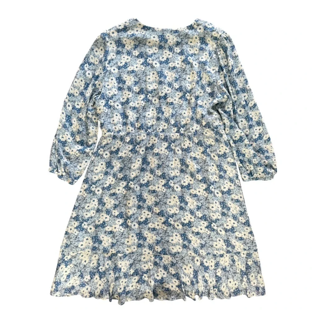 Rails Womens Elsie Blue Jasmine Boho Floral Prairie Mini Dress Size L Cottage‎
